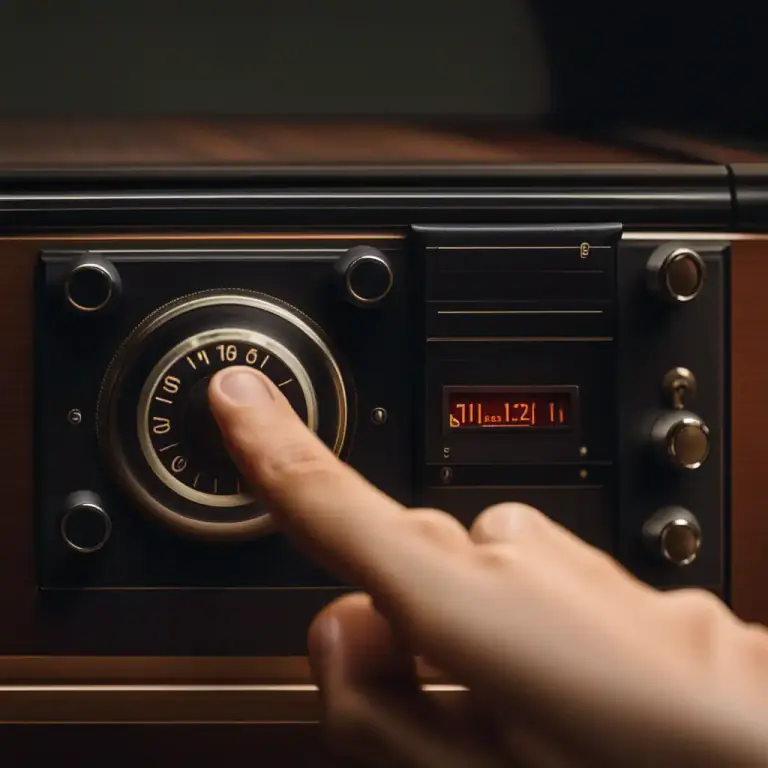 Visual representation of "dial" - A control on a machine or device which you turn or move