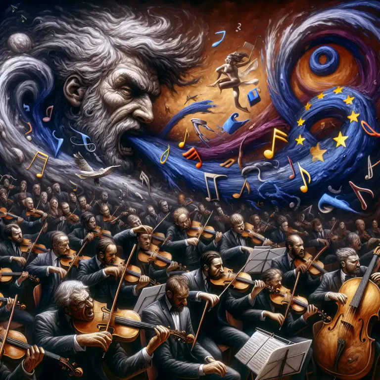 Visual representation of "dissonant" - Having a clashing, harsh or unpleasant sound
