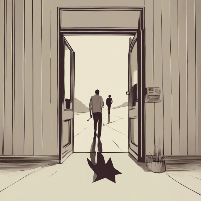 Visual representation of "out of here" - Leave this place.