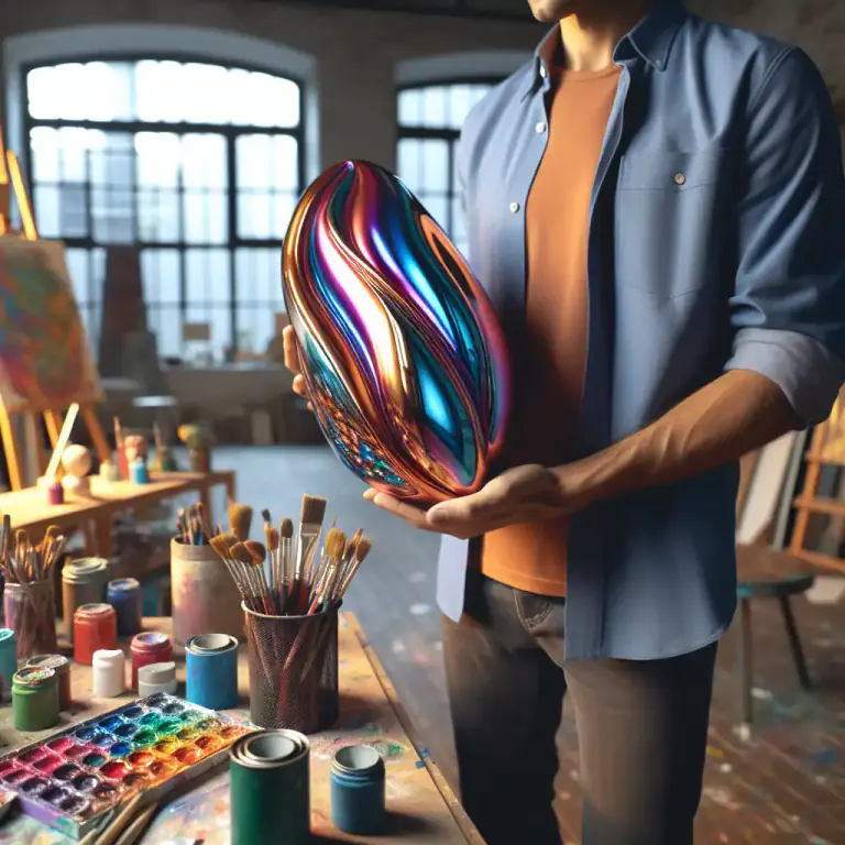 Visual representation of "enamel" - A paint that dries to a hard, glossy finish.