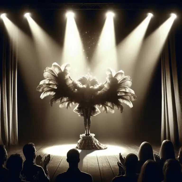 Visual representation of "upstage" - To draw attention away from someone else by being more noticeable or dramatically effective.