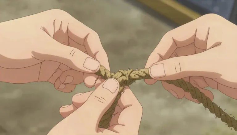 Visual representation of "splice" - Join or tie together to form one.