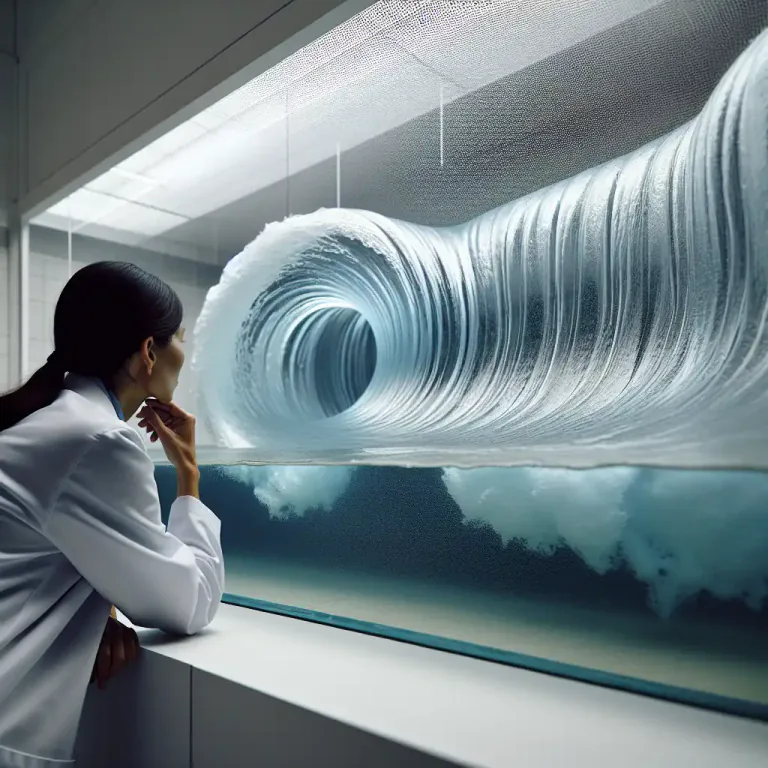 Visual representation of "diffract" - In physics, it's when a wave, such as light or sound, bends around an obstacle, or spreads after it goes through a gap.