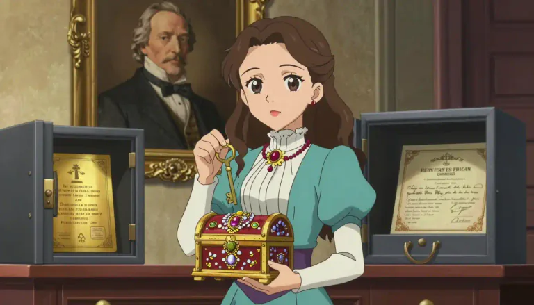 Visual representation of "heiress" - A woman who is to receive or already received wealth or property from the death of a relative, particularly a father, often because she is the only child or only daughter.