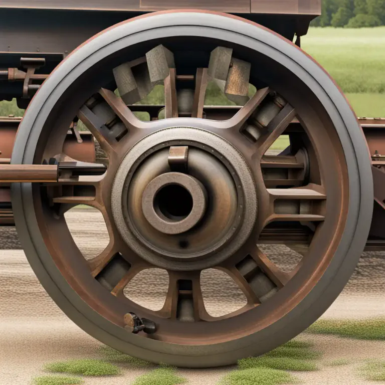 Visual representation of "flange" - Two rail wheels connected by an axle.