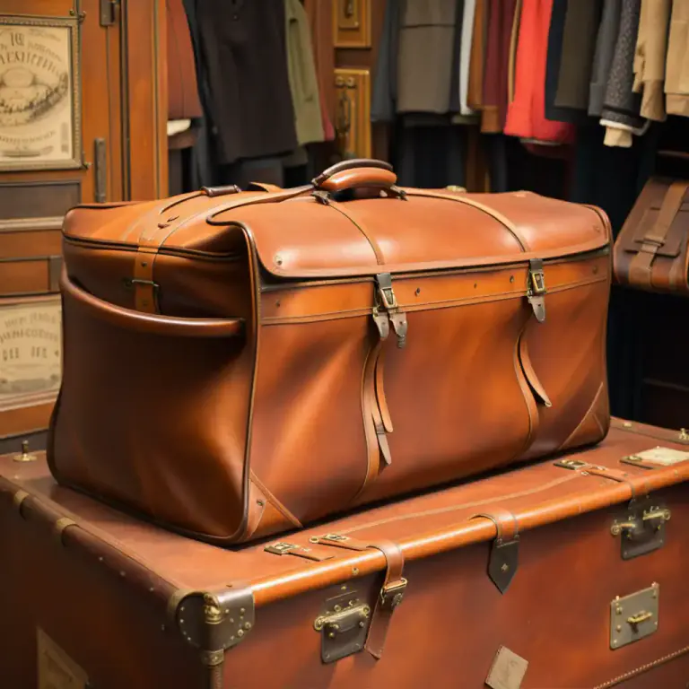 Visual representation of "portmanteau" - A large travelling bag or suitcase.