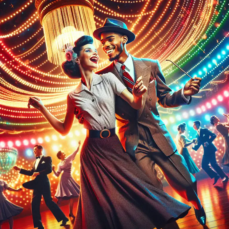 Visual representation of "jive" - To dance the jive to fast lively music