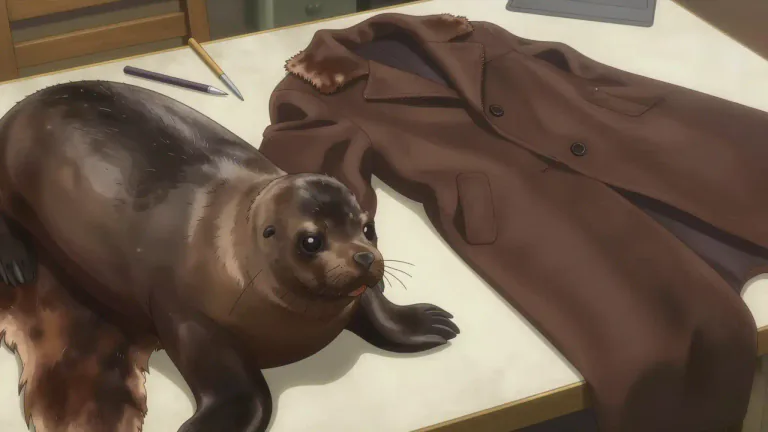 Visual representation of "sealskin" - The skin or fur of a seal used as material