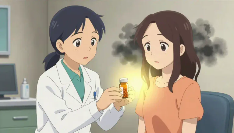 Visual representation of "antidepressant" - A kind of medicine used to help improve a person's mood