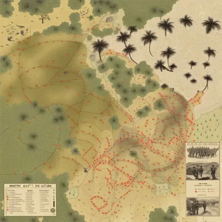 Visual representation of "vietnam" - A war fought between the communist forces of North Vietnam and the forces of South Vietnam, who were supported by the United States
