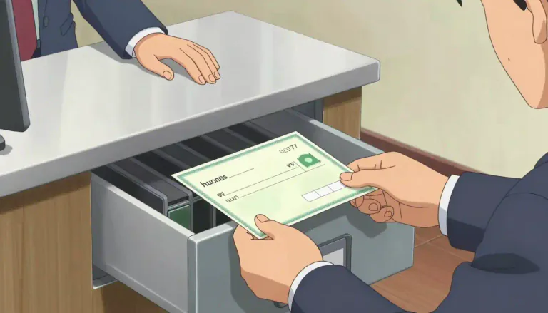 Visual representation of "cheque" - A written order from a bank customer to their bank to pay the stated amount of money to a person or business