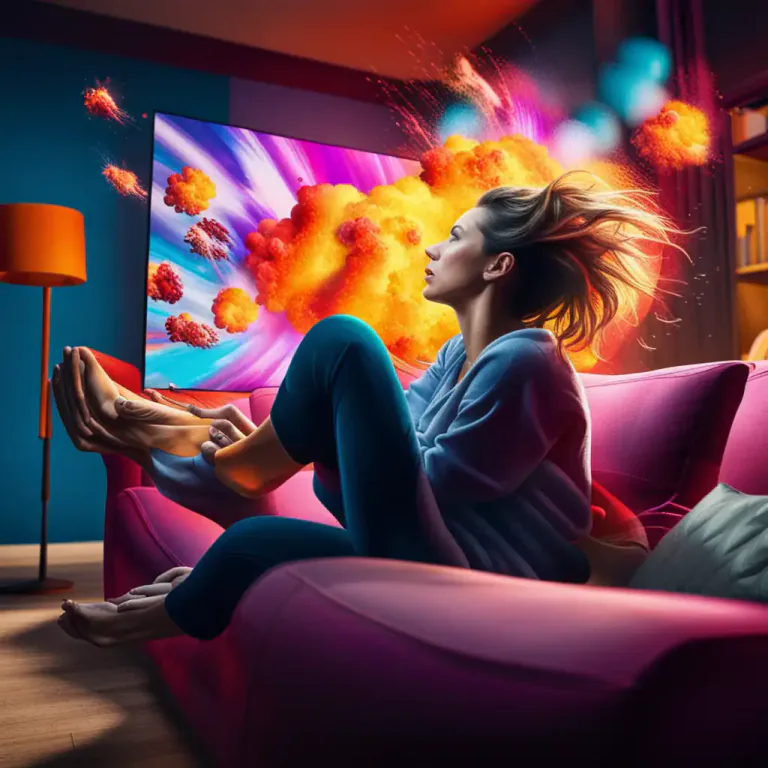 Visual representation of "blow your mind" - To impress someone immensely.