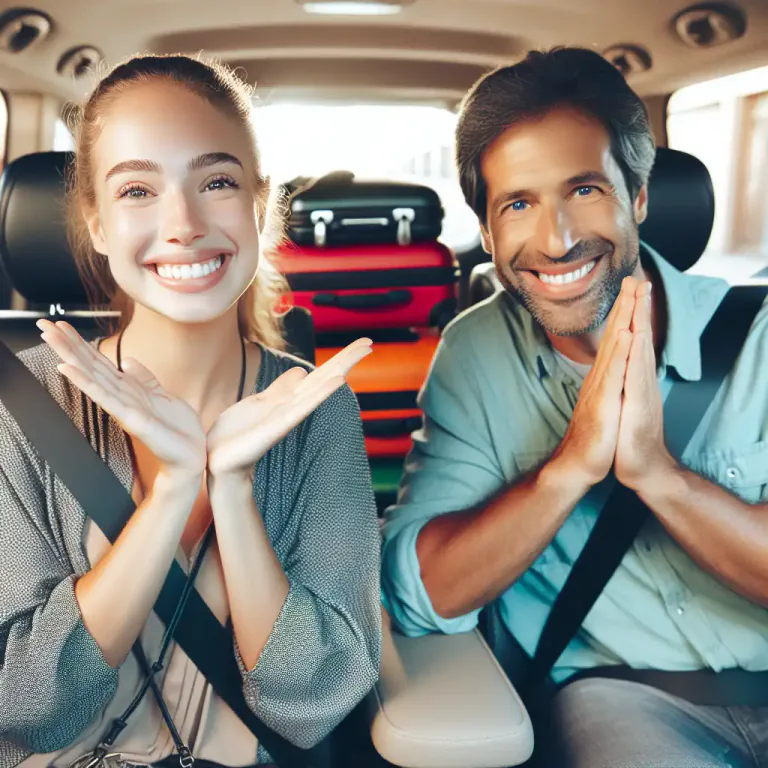 Visual representation of "lift" - a free ride in someone else's vehicle