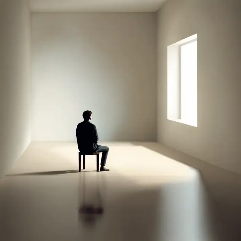 Visual representation of "these four walls" - A reference to the inside of a room or a home, specifically when it feels confined or lonely.