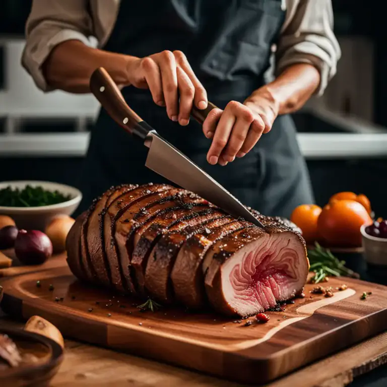 Visual representation of "cut in" - To carve or slice something