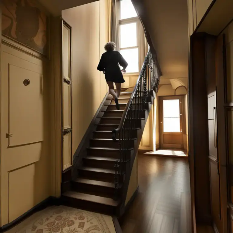 Visual representation of "walk up" - In real estate, a type of building without an elevator