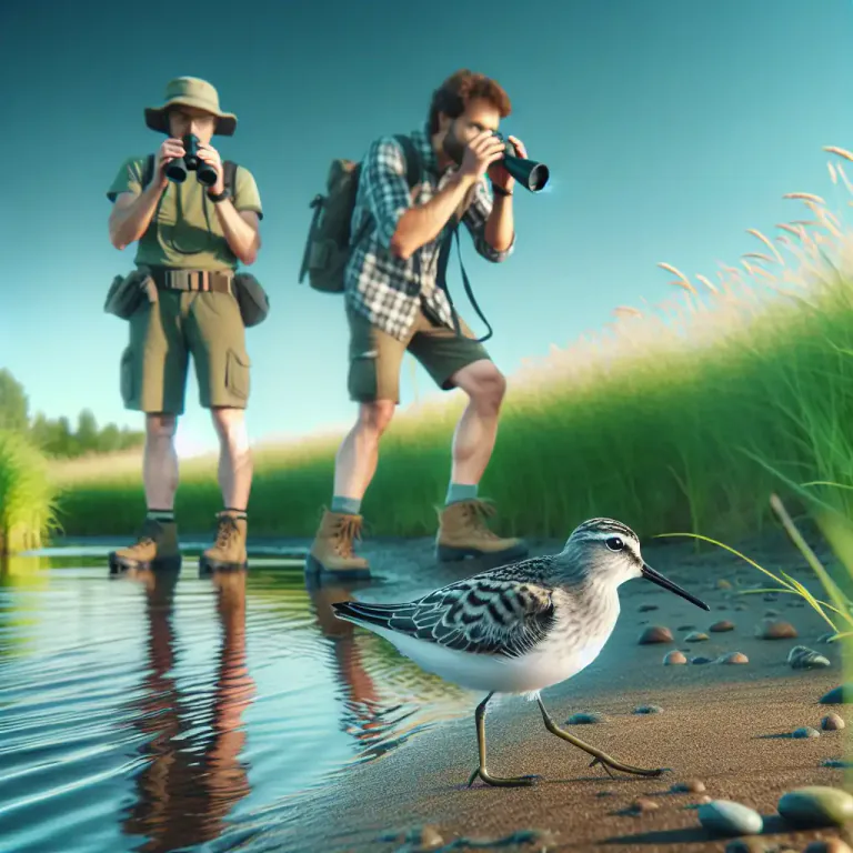 Visual representation of "reeve" - The female of certain birds, especially the sandpiper.