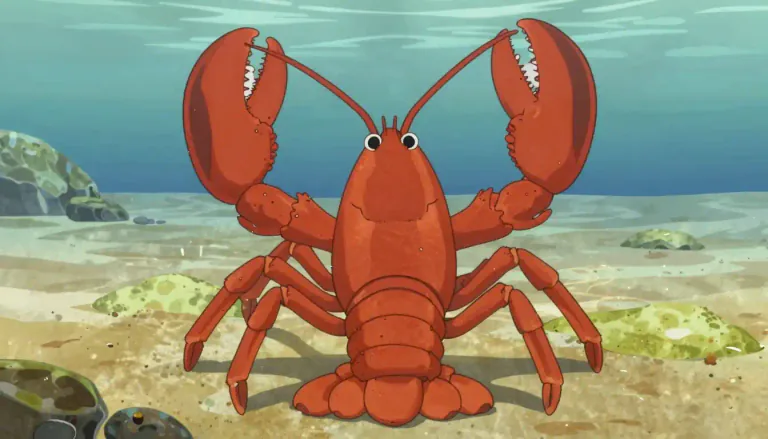 Visual representation of "lobster" - A large marine crustacean with a strong, broad body, small eyes, and five pairs of legs, the first pair having large pincers.