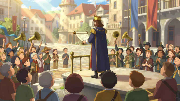 Visual representation of "promulgation" - The public declaration or announcement of a new law or policy.