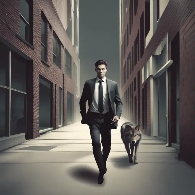 Visual representation of "wolf" - A person who is very aggressive or predatory in nature.
