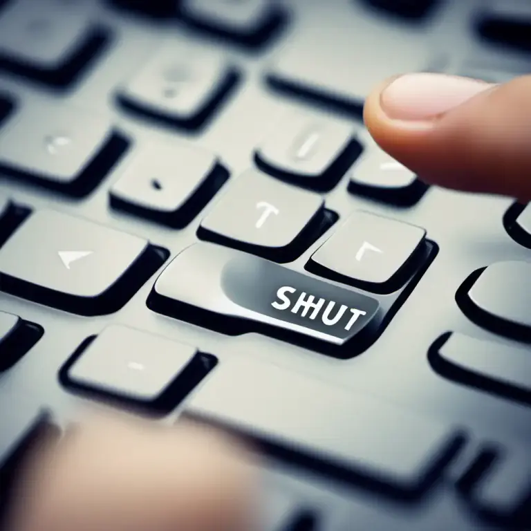 Visual representation of "shut down" - To turn off a computer or a machine