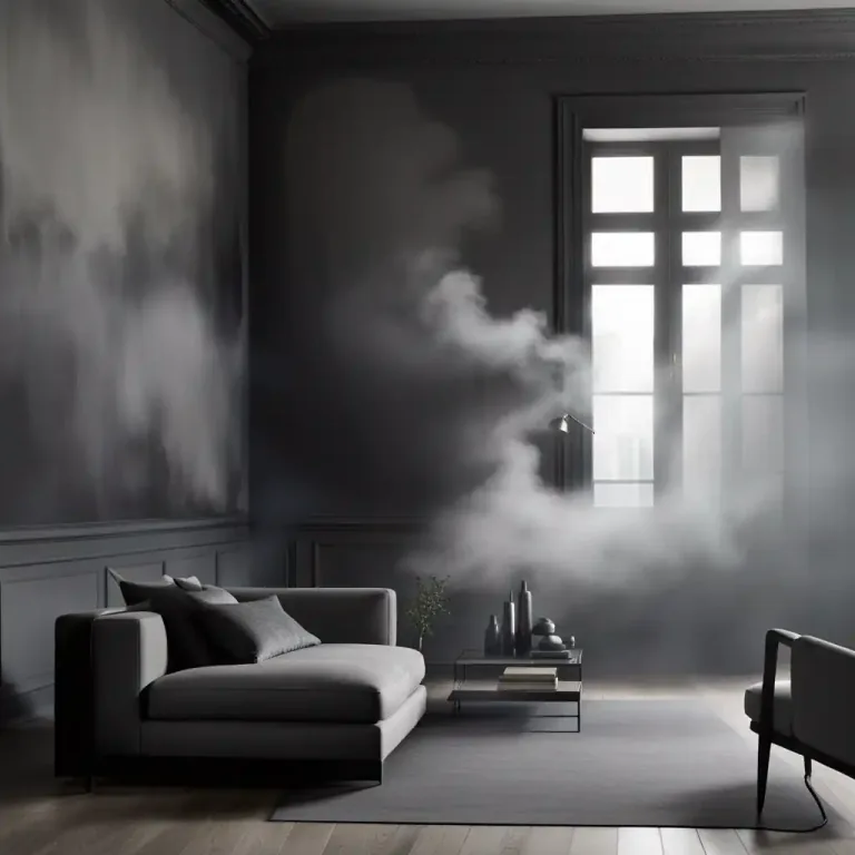 Visual representation of "smoky" - Similar to or reminiscent of smoke, especially in color.