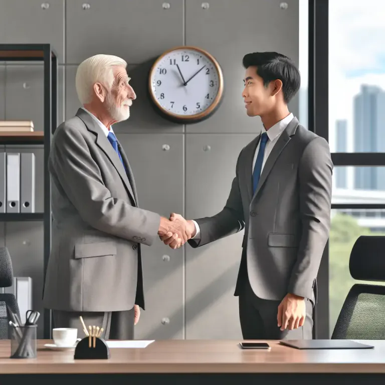 Visual representation of "superannuation" - The act of getting someone to leave their job because of old age or illness.