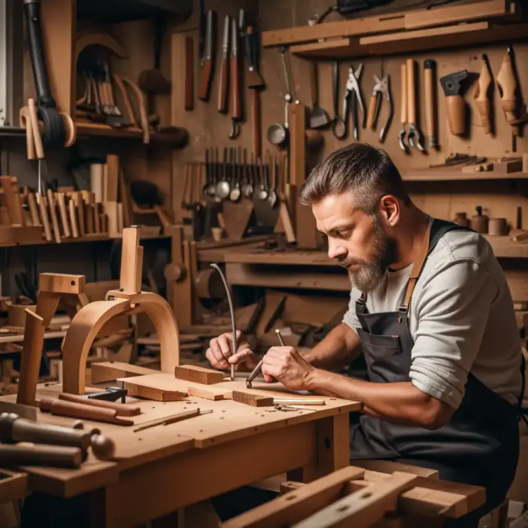 Visual representation of "woodwork" - The activity of making things out of wood; carpentry.