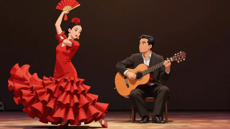 Visual representation of "flamenco" - A type of Spanish music and dance