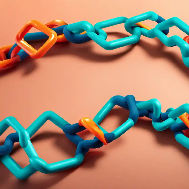Visual representation of "chain" - A structure of atoms or molecules connected in a continuous network, characteristic of many crystalline materials.