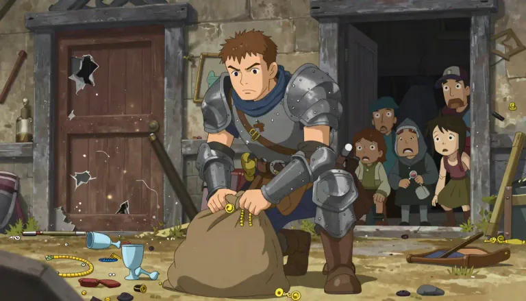 Visual representation of "plunderer" - A person who steals or takes things from a place, especially during war or conflict