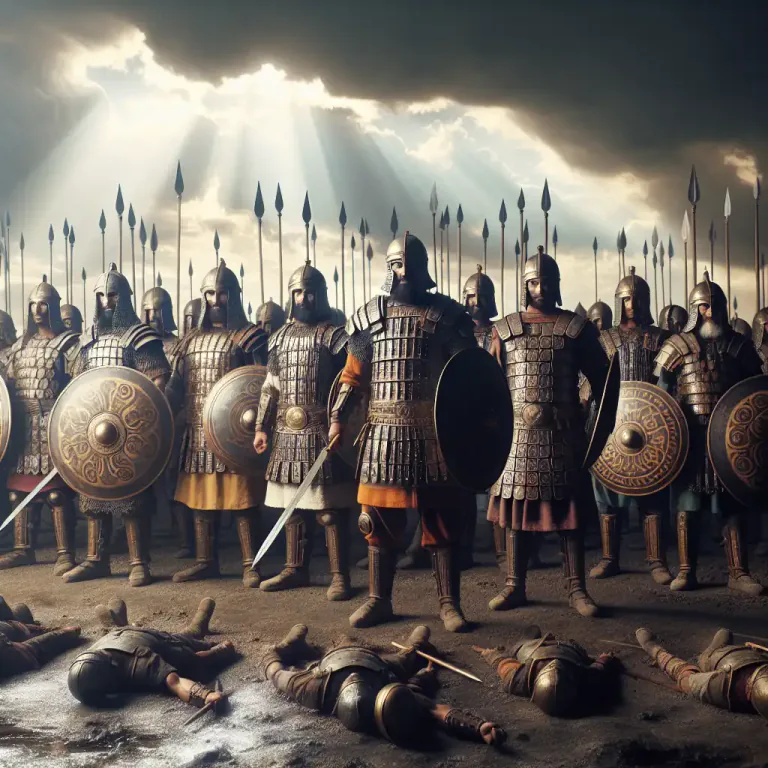 Visual representation of "phalanx" - A tactical formation of infantry used in ancient Greece, rectangular in shape and usually made up of heavily armed soldiers