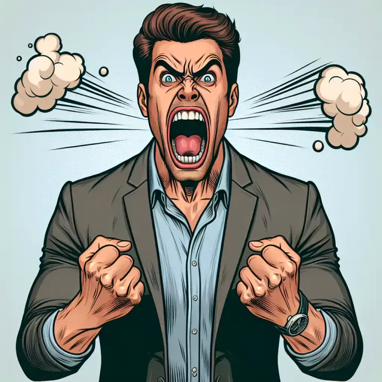 Visual representation of "froth" - To be extremely angry or excited, often to the point where one loses control.