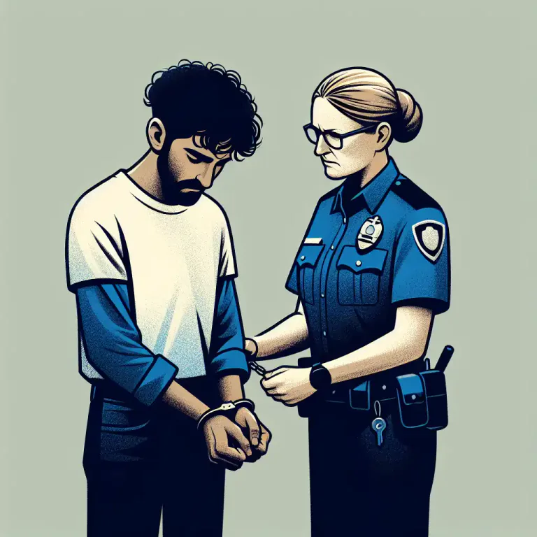 Visual representation of "trouble" - Problem due to breaking the law or rules