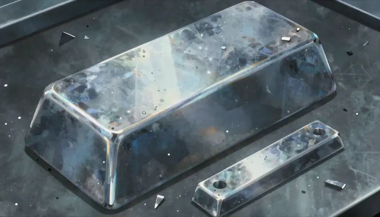 Visual representation of "osmium" - A hard, silver-blue metal that is one of the densest elements and is used in some alloys.