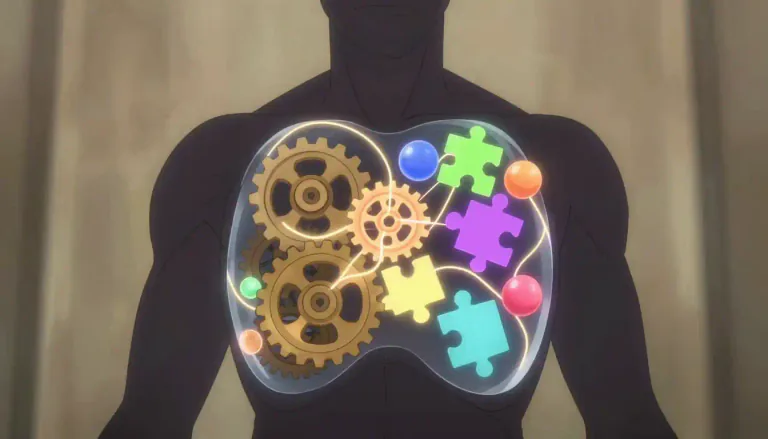 Visual representation of "complex" - Made up of many different parts or things.