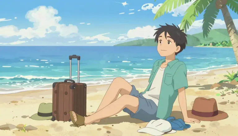 Visual representation of "vacation" - A period of time when someone does not go to work or school and travels for relaxation