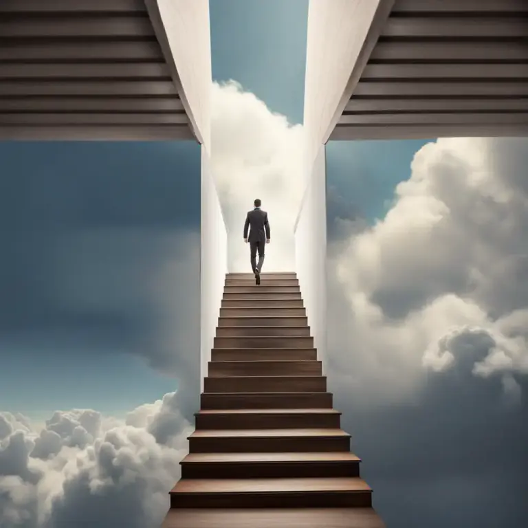Visual representation of "transcendence" - The action of going beyond or above the range limits