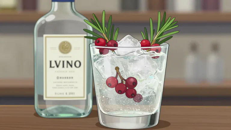 Visual representation of "gin" - A type of alcoholic drink made with juniper berries.