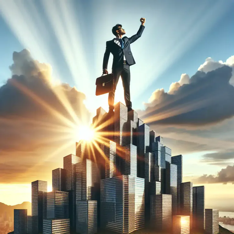 Visual representation of "make it" - To succeed in achieving a goal