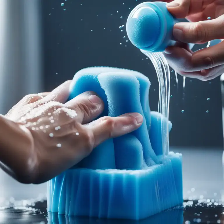 Visual representation of "get into a lather" - To produce soap bubbles when mixed with water and air
