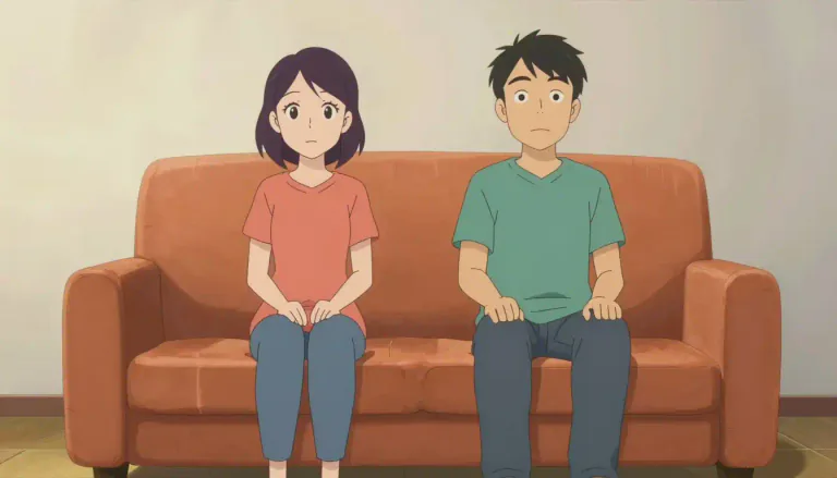 Visual representation of "couch" - A piece of furniture for seating two or three people in form of a bench