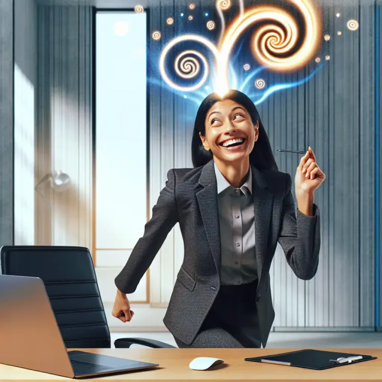 Visual representation of "giddily" - Acting with light-headedness or confusion, often because of excitement or happiness