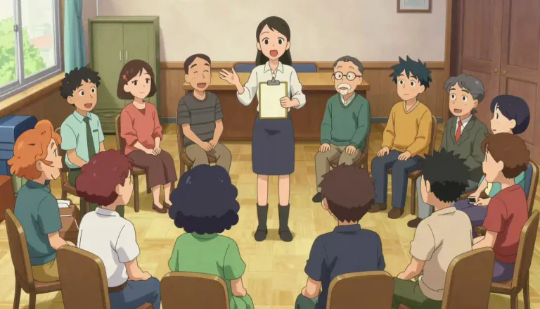 Visual representation of "convener" - A person who brings people together for a meeting.