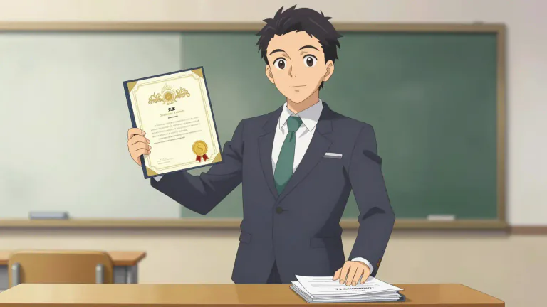 Visual representation of "certificated" - If someone is certificated, they have received a certificate to show that they have completed a course of study or training, or have the qualifications stated in the certificate.