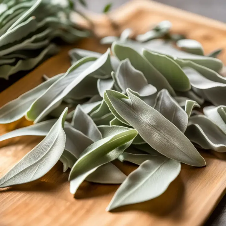 Visual representation of "sage" - An aromatic plant whose greyish-green leaves are used as a culinary herb