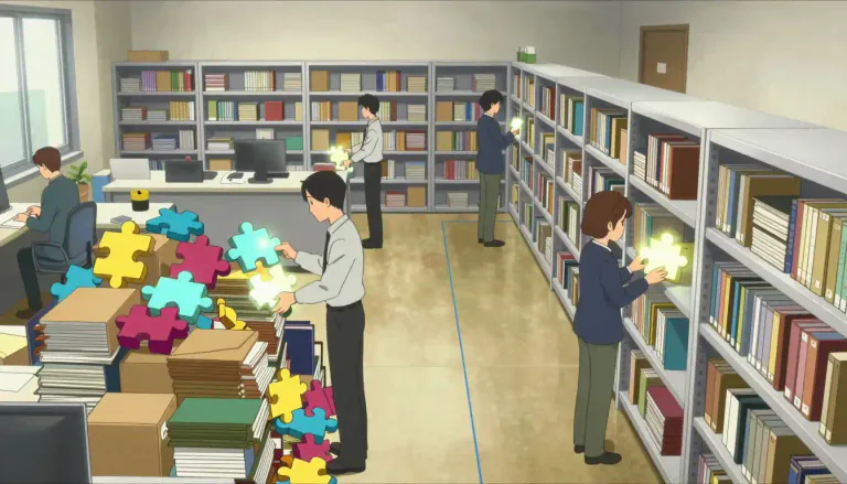 Visual representation of "reorganize" - To change the way that something is organized or ordered