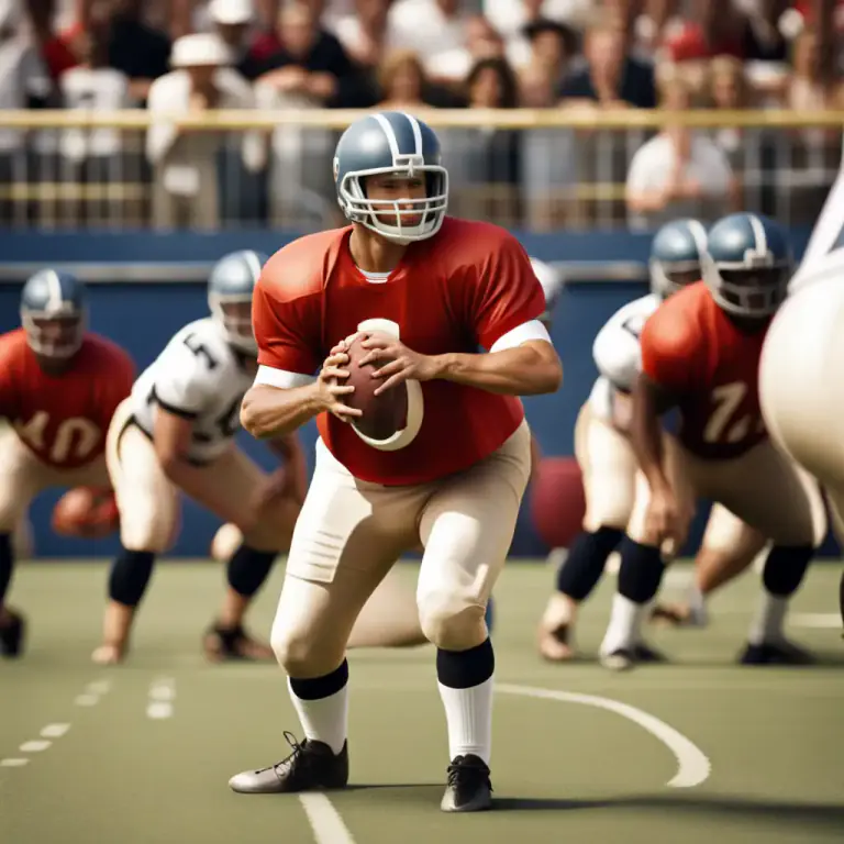 Visual representation of "drop back" - In a sport like American football, to move backwards from the line of scrimmage after the ball is snapped.