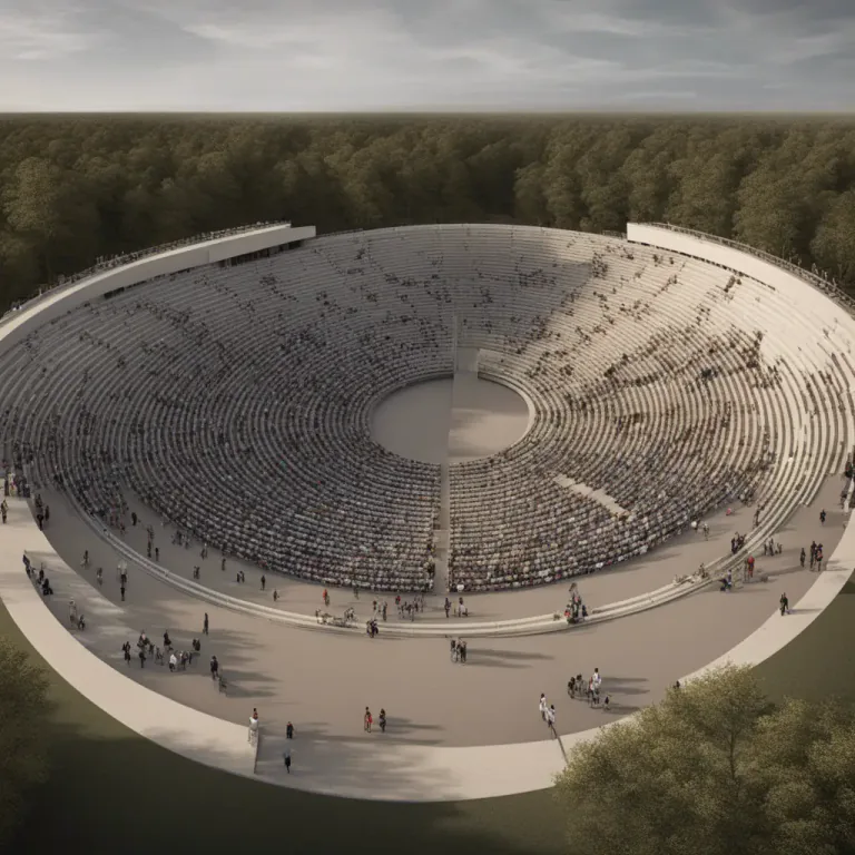 Visual representation of "in the round" - With every part visible to the audience