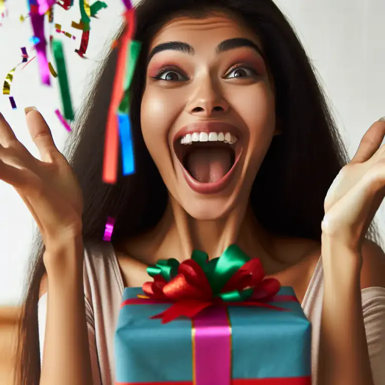 Visual representation of "whoop" - To shout loudly and excitedly because you are happy or because of success.